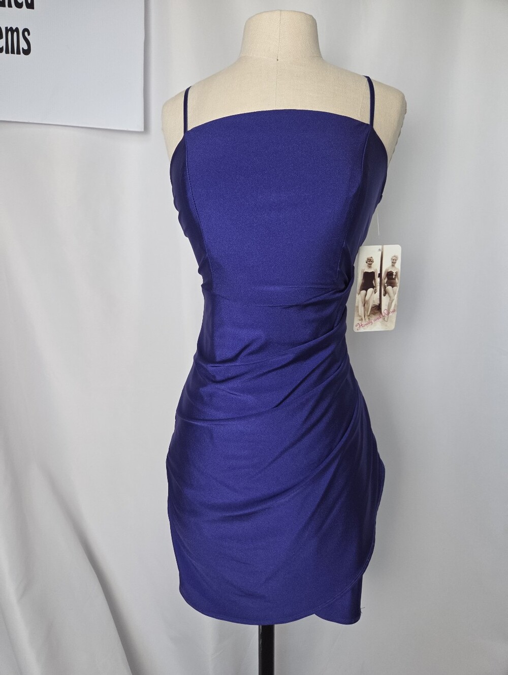 Blue Bodycon Ruched Homecoming Dress